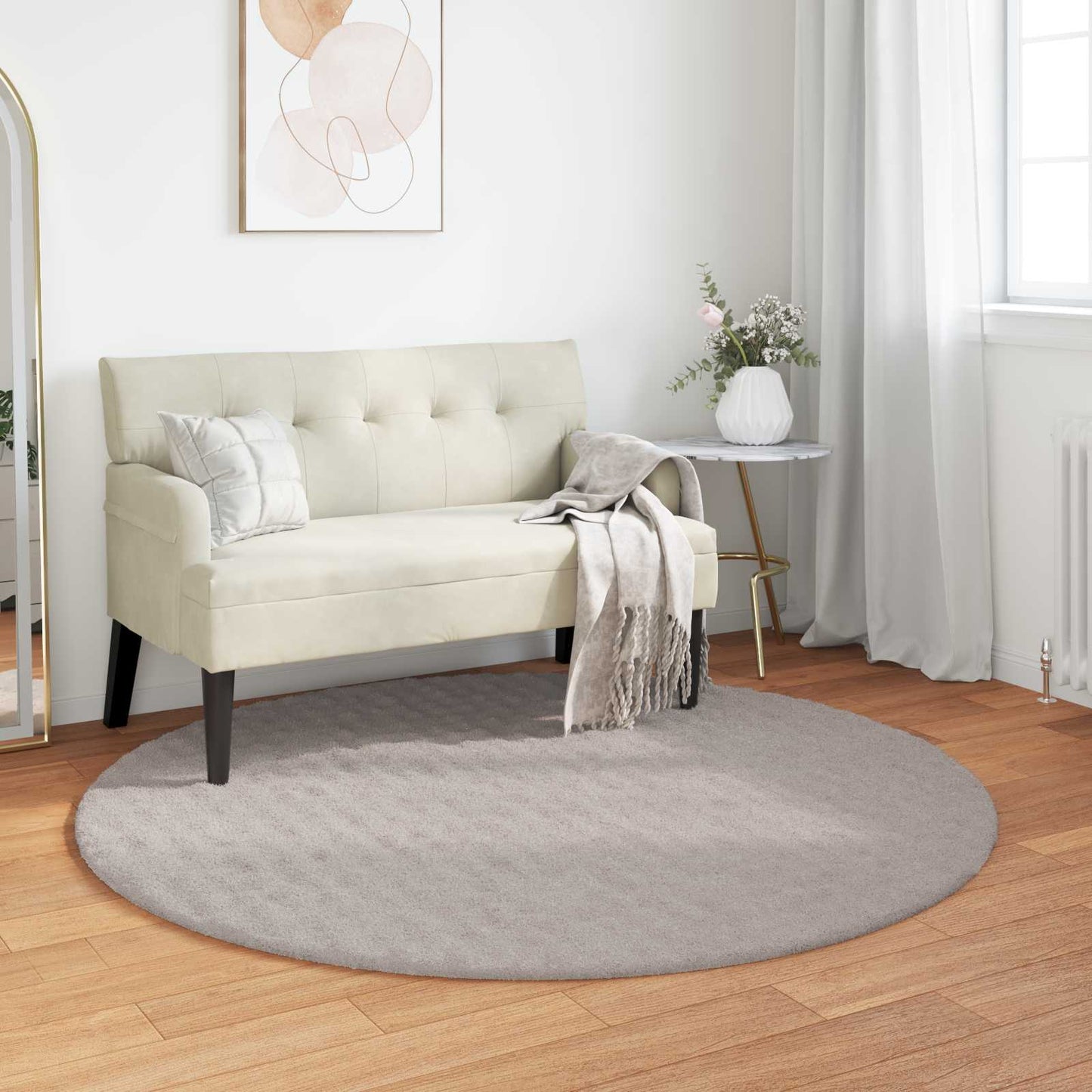 JUNG Vida Bereichsteppiche Rund HUARTE Sand Ø 120 CM Polyester