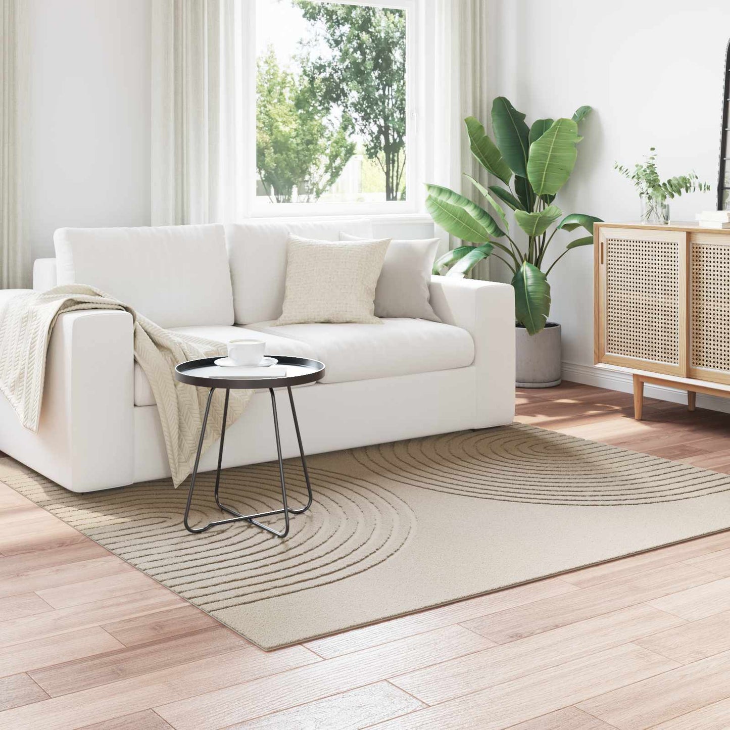 JUNG Vida Bereichsteppiche Quadratisch HUARTE Beige 120 x 120 cm