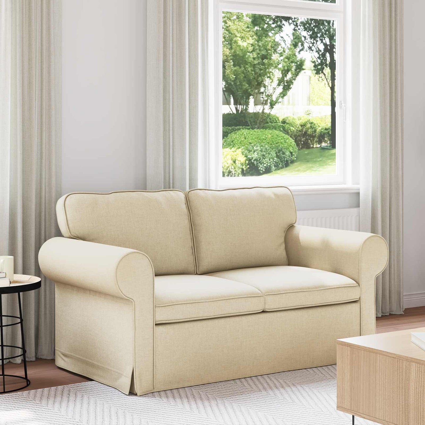 JUNG Vida Sofa Creme Gesamtabmessungen: 155 x 82 x 80 cm (B x T x H) Samt