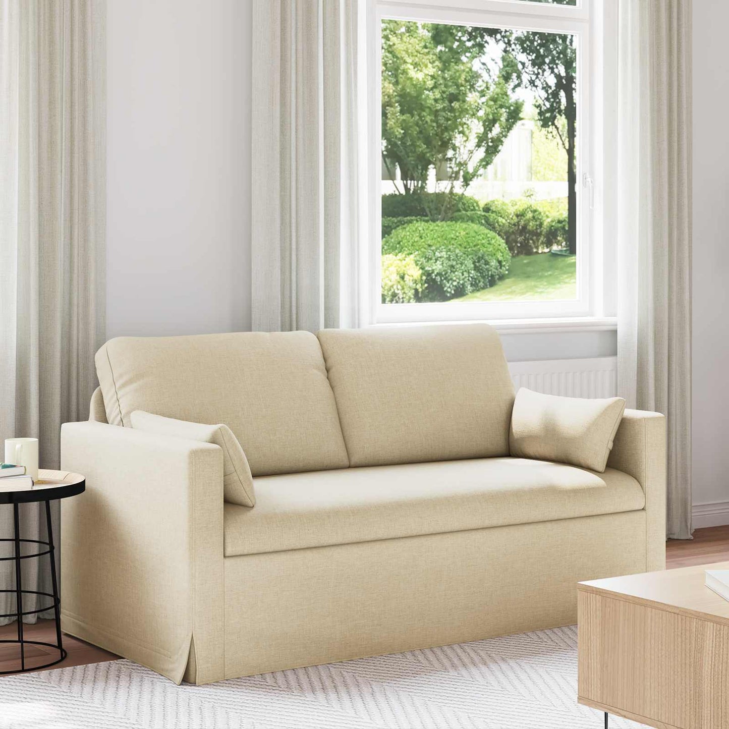 JUNG Vida Sofa Creme Gesamtabmessungen: 158 x 78 x 80 cm (B x T x H) Samt