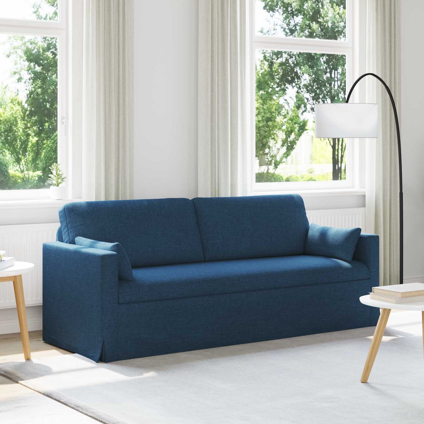 JUNG Vida Sofa Blau Gesamtabmessungen: 198 x 78 x 80 cm (B x T x H) Samt