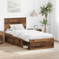 JUNG Vida Bettrahmen mit Kopfteil Altholz 100 x 200 cm Holzwerkstoff