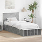 JUNG Vida Bettrahmen mit Regal Beton Grau 90 x 190 cm Holzwerkstoff