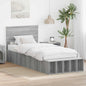 JUNG Vida Bettrahmen mit Regal Graues Sonoma 75 x 190 cm Holzwerkstoff
