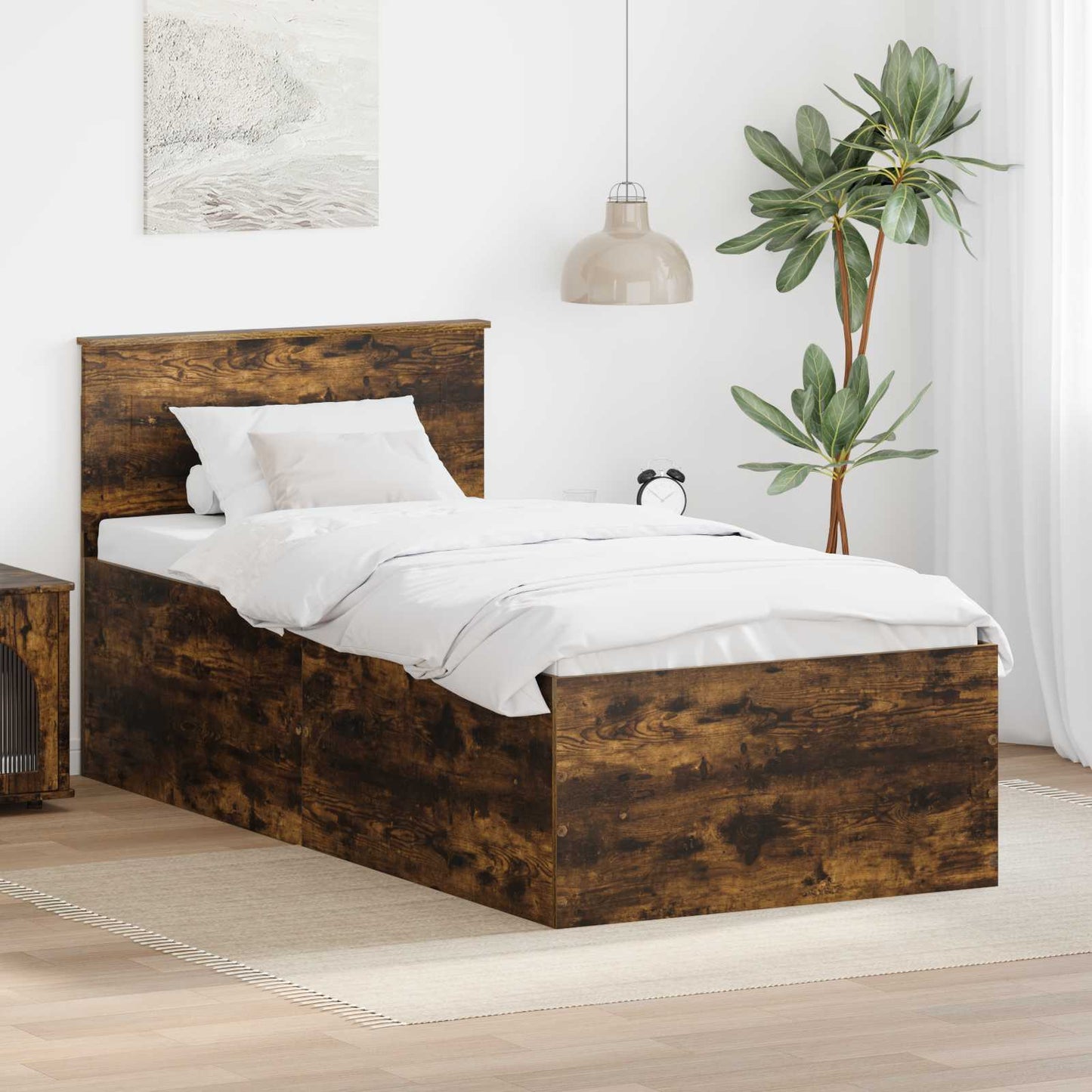 JUNG Vida Bettrahmen Geräucherte Eiche 75 x 190 cm Holzwerkstoff
