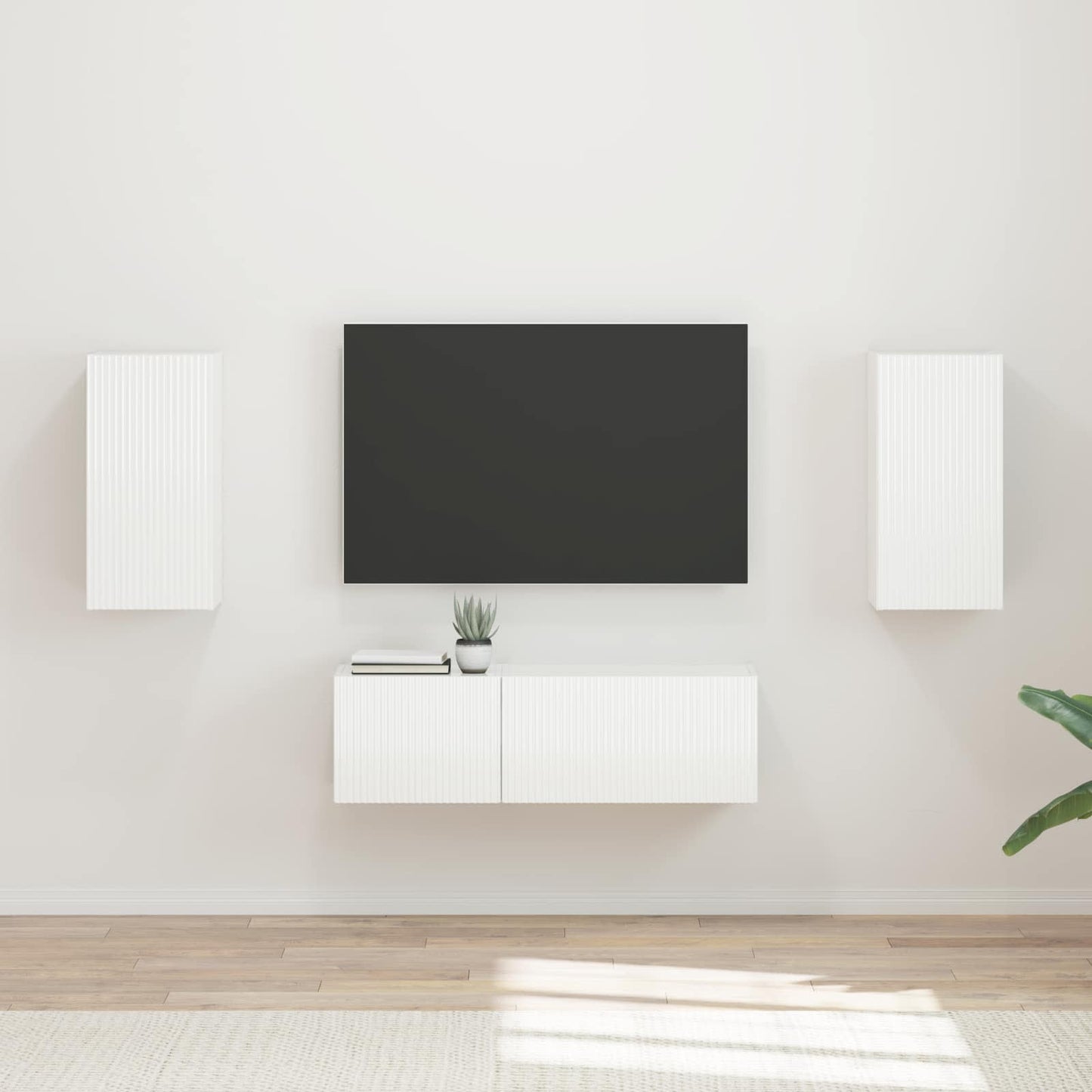 JUNG Vida TV-Wandregal-Set 4 pcs Hochglanz Weiß Holzwerkstoff