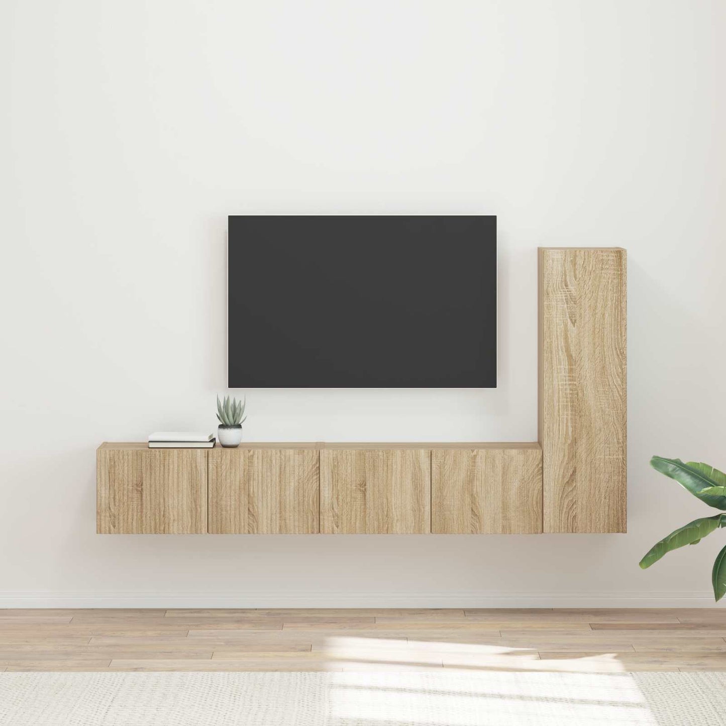 JUNG Vida TV-Schrankset Wandmontiert 3 pcs Sonoma-Eiche Holzwerkstoff