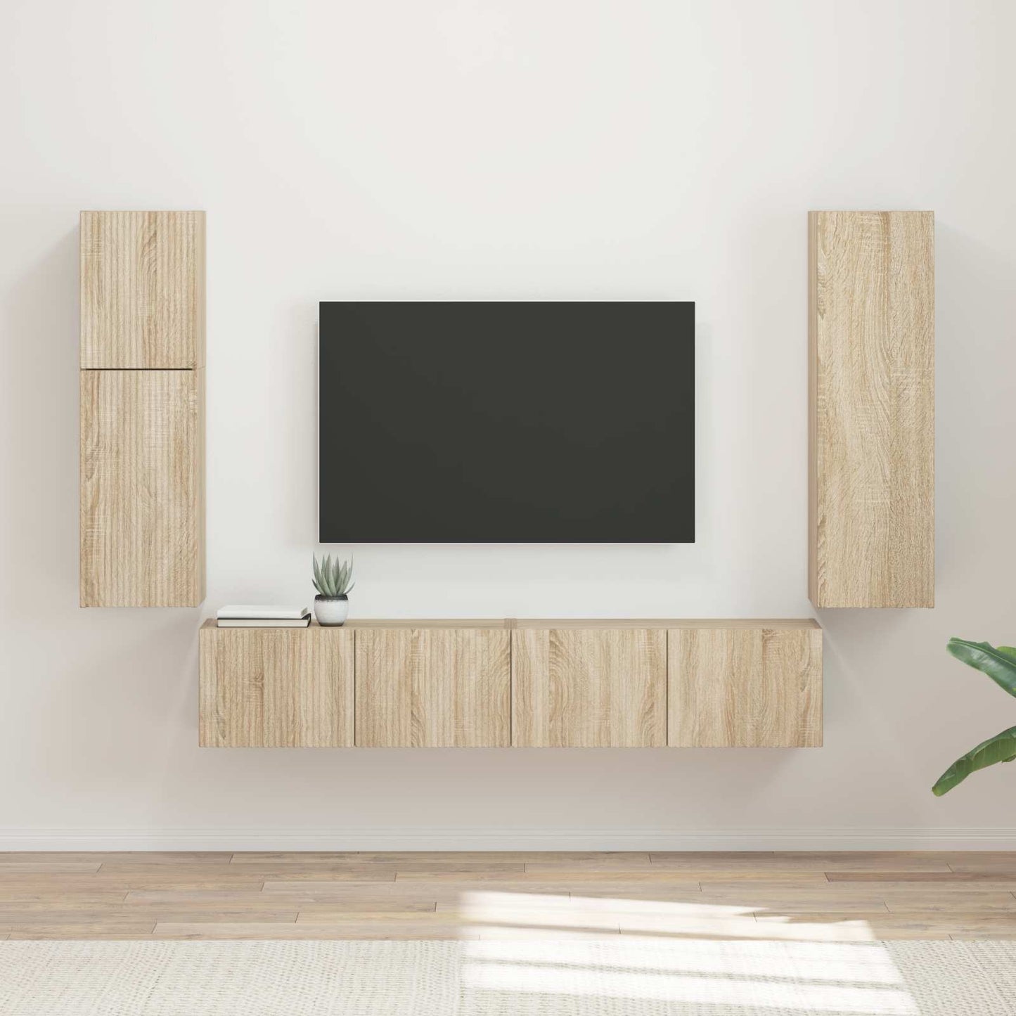 JUNG Vida TV-Schrankset Wandmontiert 4 pcs Sonoma-Eiche Holzwerkstoff