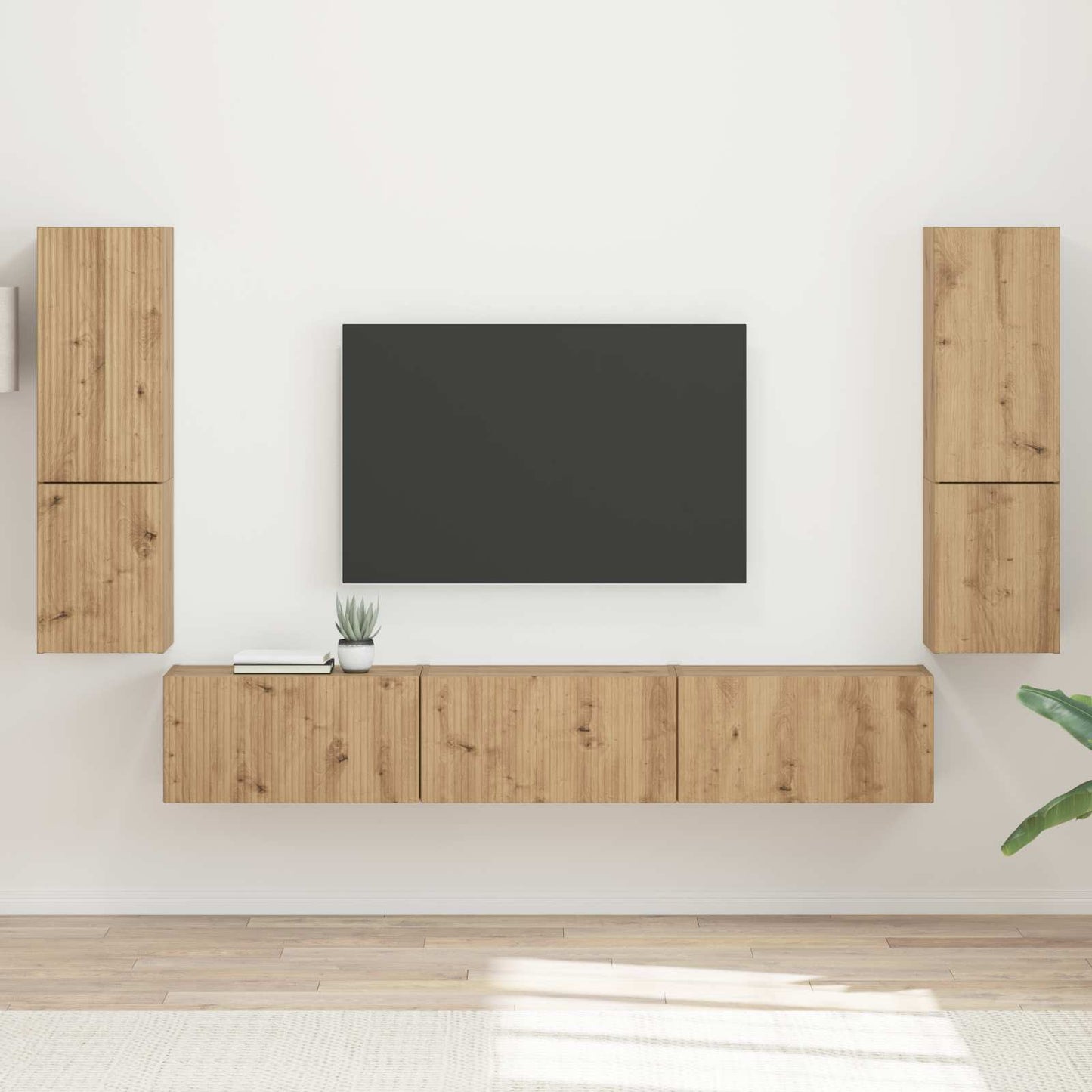 JUNG Vida TV-Schrankset Wandmontiert 4 pcs Artisan-Eiche Holzwerkstoff