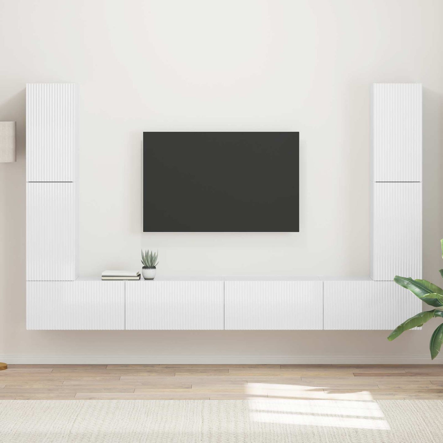 JUNG Vida TV-Schrankset 8 pcs Hochglanz Weiß Holzwerkstoff