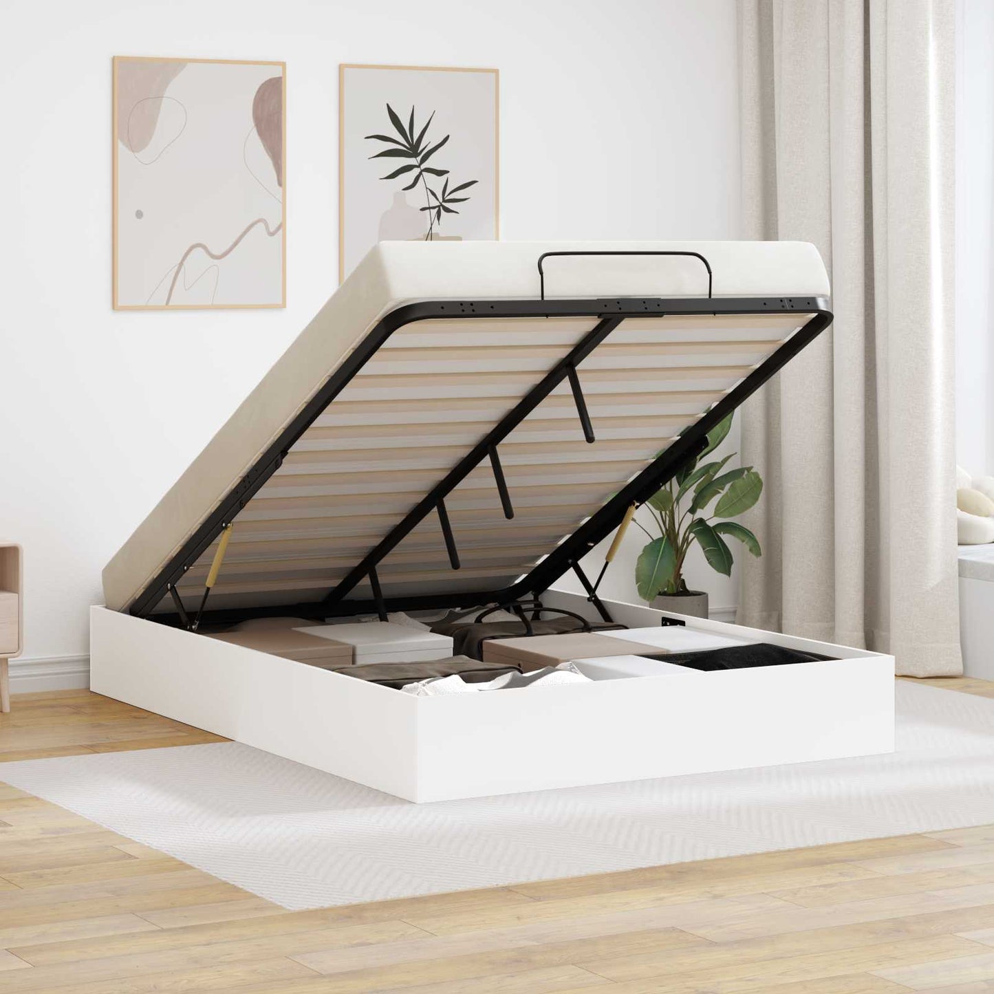 JUNG Vida Ottoman Bettgestell Weiß 193 x 120 x 25 cm Spanplatte