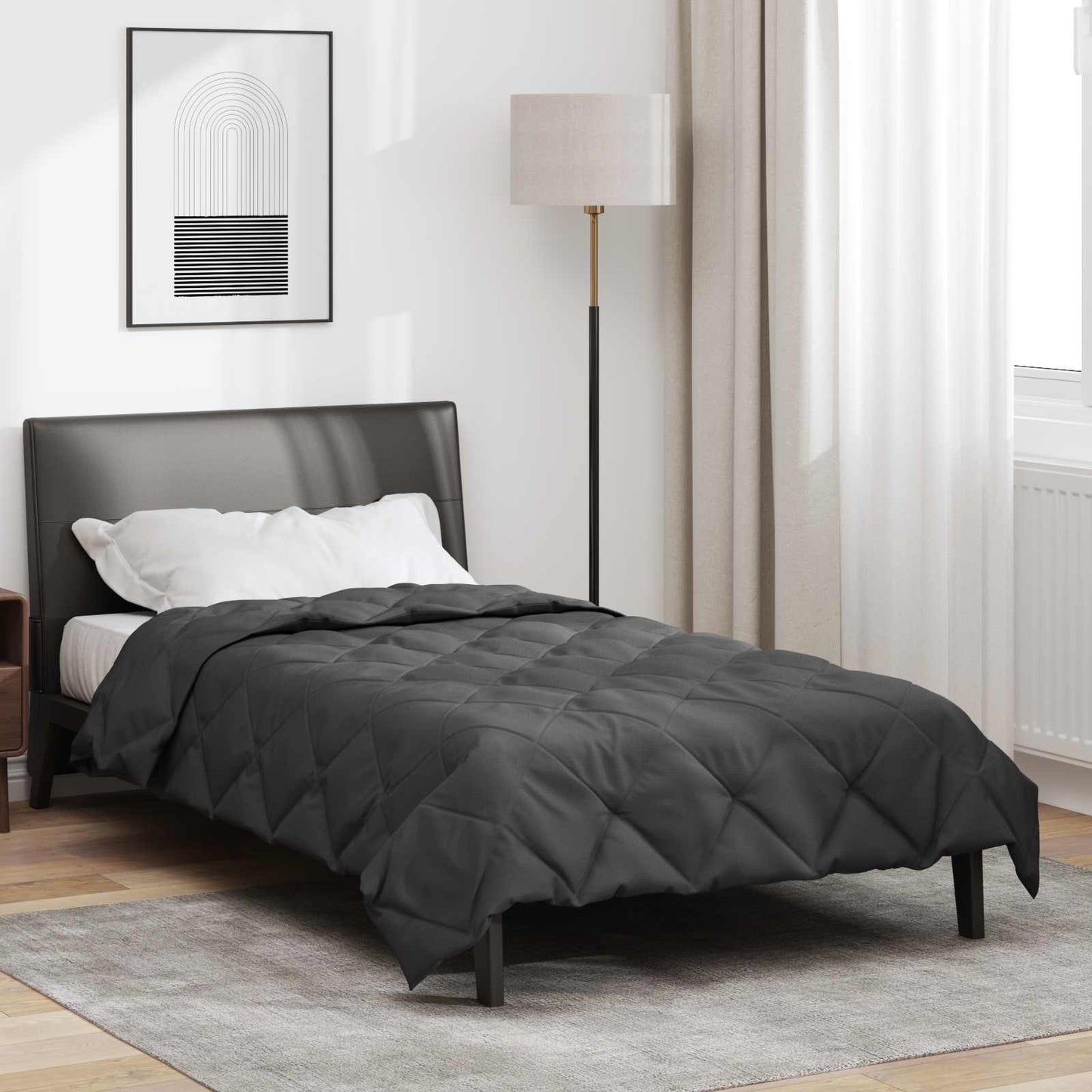JUNG Vida Sommerdecke Anthrazit 200 x 140 cm Mikrofaser