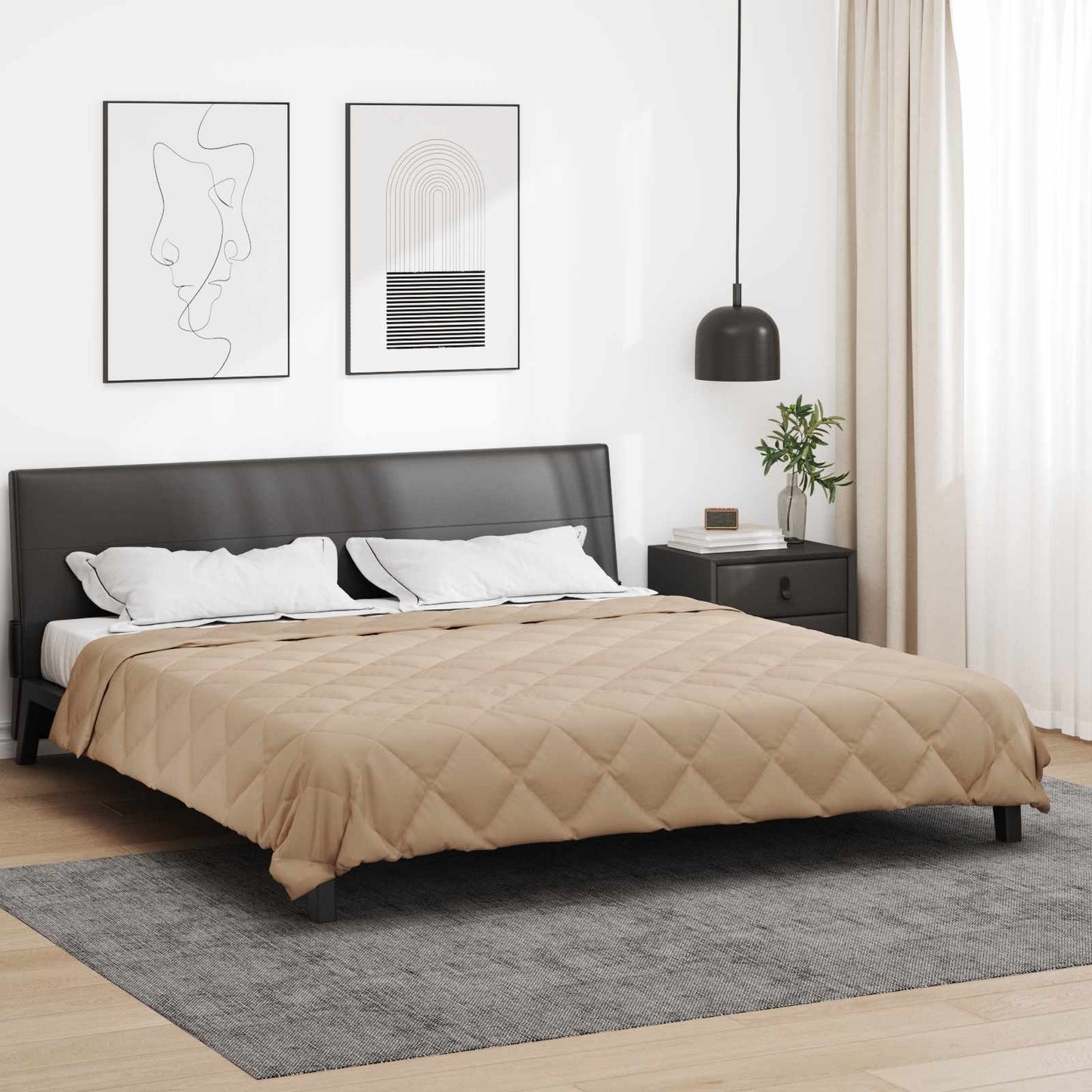 JUNG Vida Sommerdecke Taupe 220 x 240 cm Mikrofaser