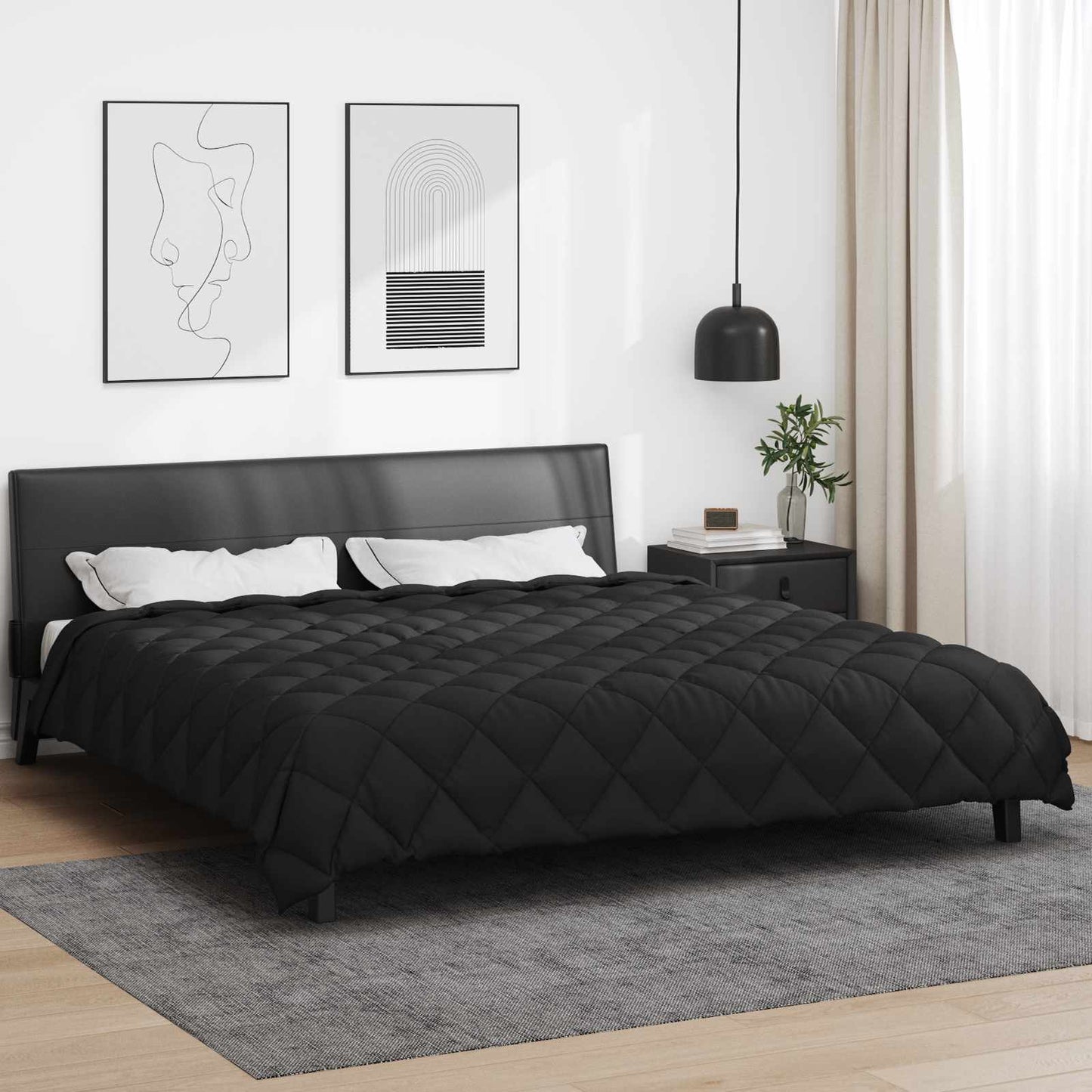 JUNG Vida Winterbettdecke Schwarz 240 x 200 cm Mikrofaser