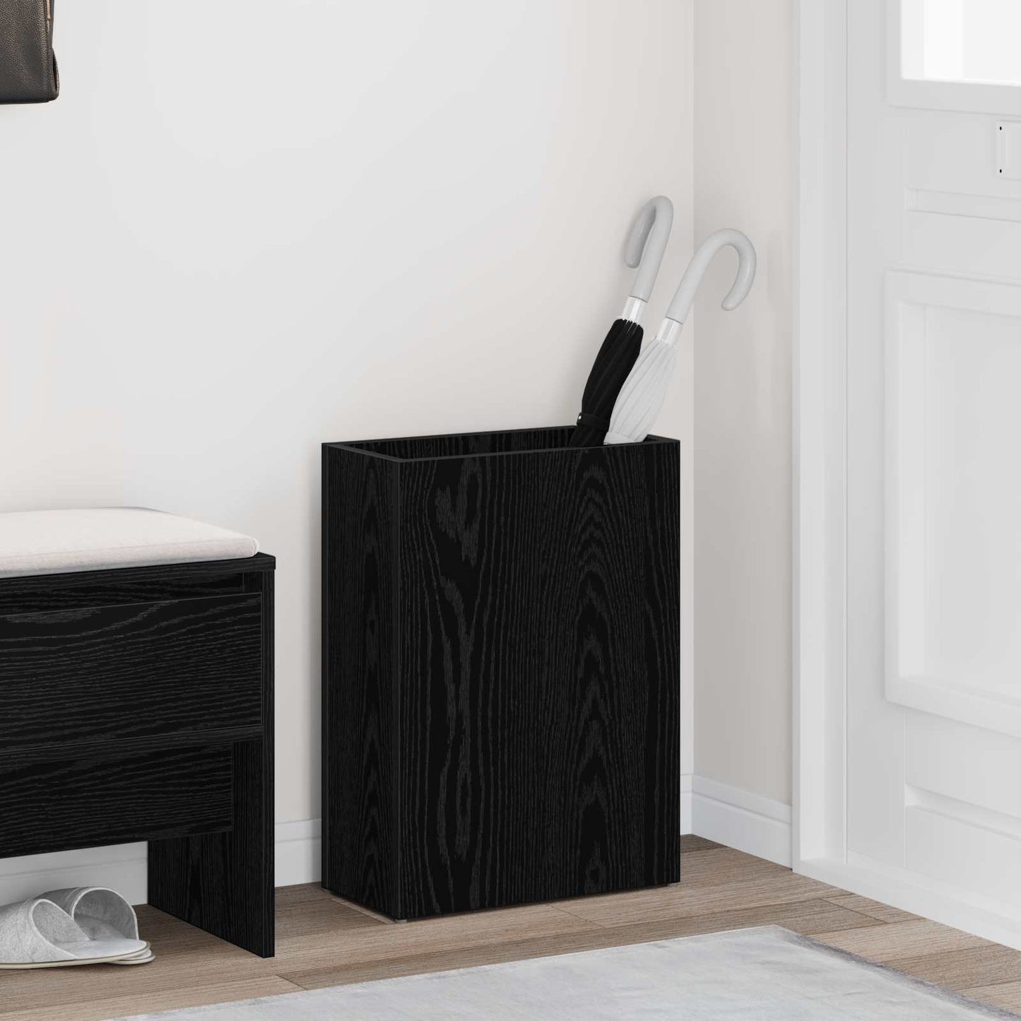 JUNG Vida Sonnenschirmhalter Schwarz Eichen-Optik 40 x 20 x 55,5 cm