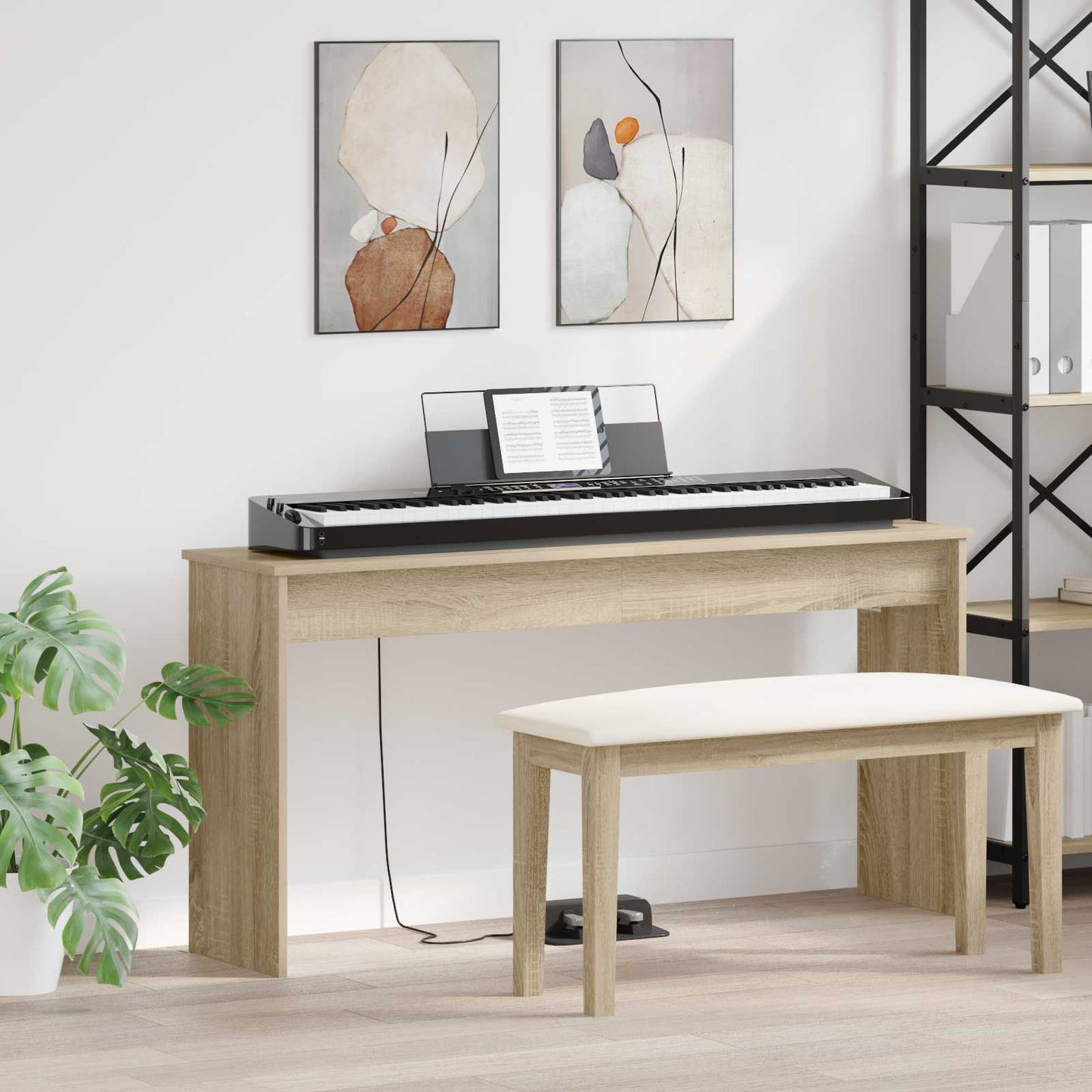 JUNG Vida Klavierständer Sonoma-Eiche 130 x 32 x 64 cm Holzwerkstoff