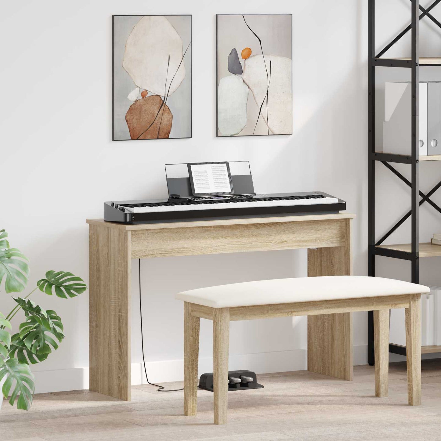 JUNG Vida Klavierständer Sonoma-Eiche 100 x 32 x 64 cm Holzwerkstoff