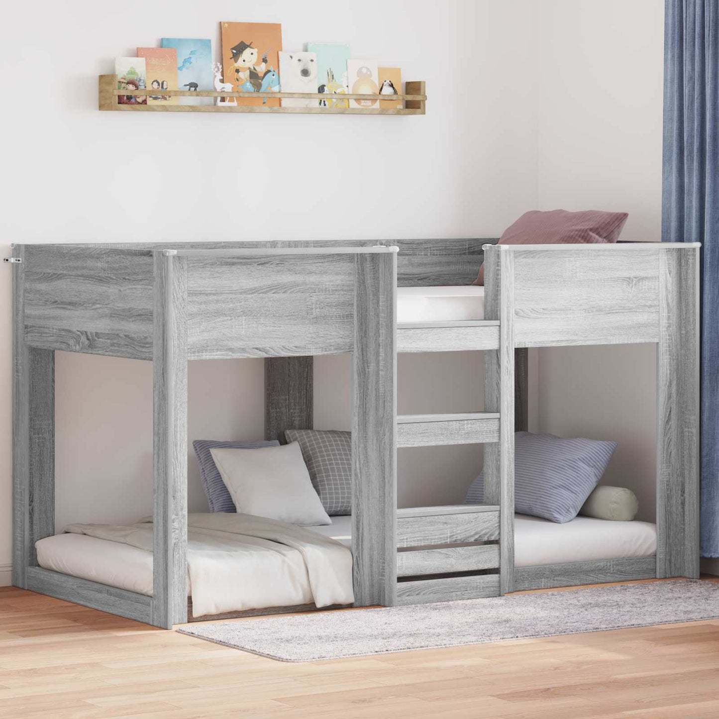 JUNG Vida Etagenbett für Kinder Graues Sonoma 80 x 200 cm Holzwerkstoff