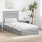 JUNG Vida Aufbewahrungsbett Graues Sonoma 90 x 190 cm Holzwerkstoff