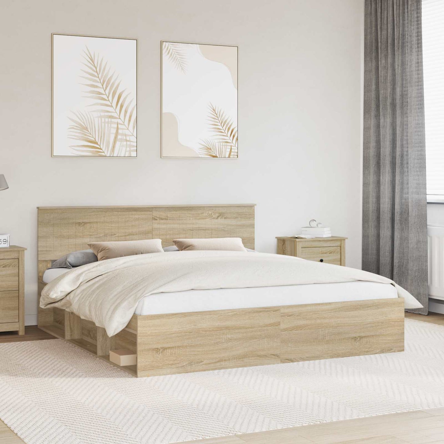 JUNG Vida Bettrahmen Sonoma 180 x 200 cm Massives Kiefernholz