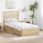 JUNG Vida Bettrahmen Sonoma Eiche und Silber 75 x 190 cm Holzwerkstoff