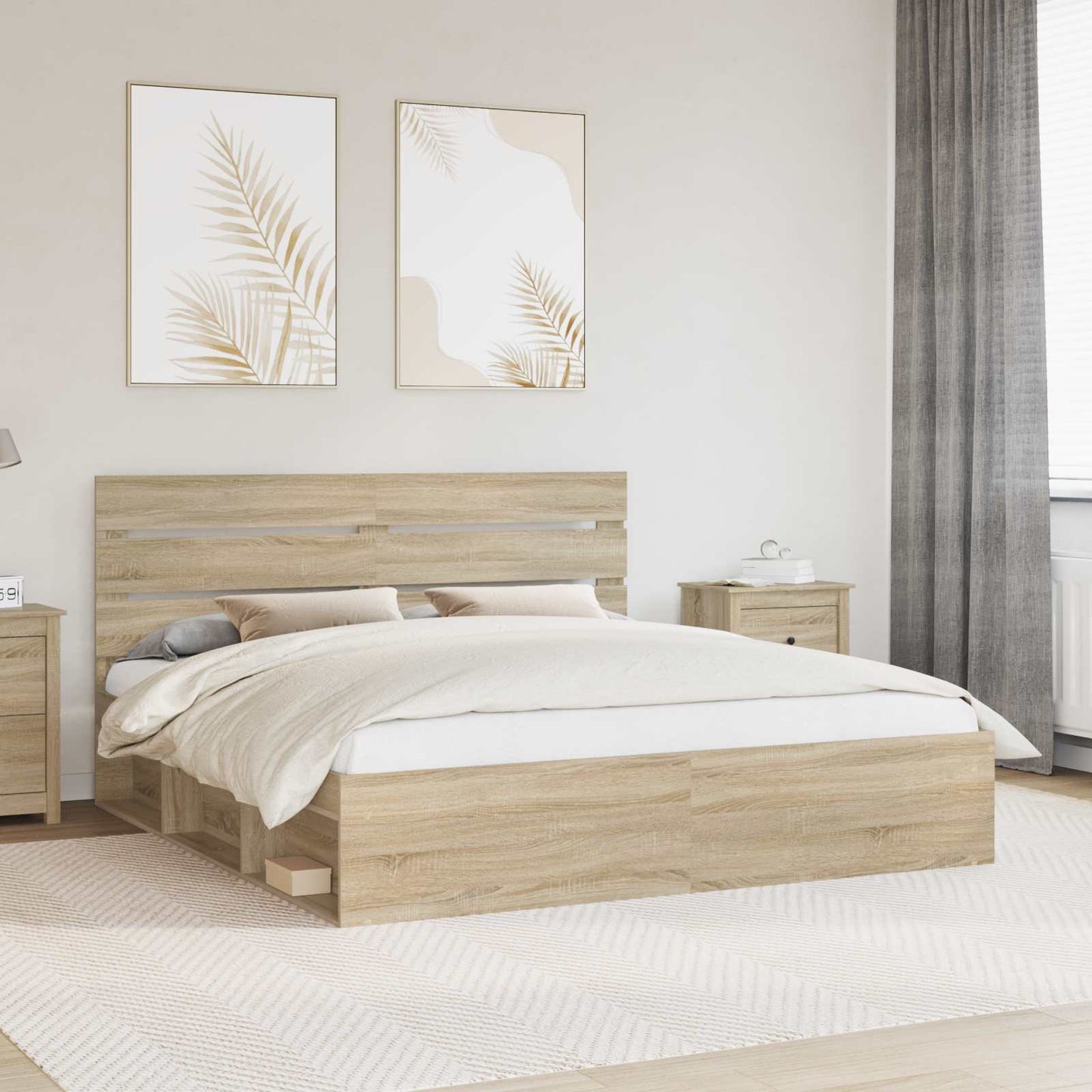JUNG Vida Bettrahmen Sonoma 180 x 200 cm Massives Kiefernholz