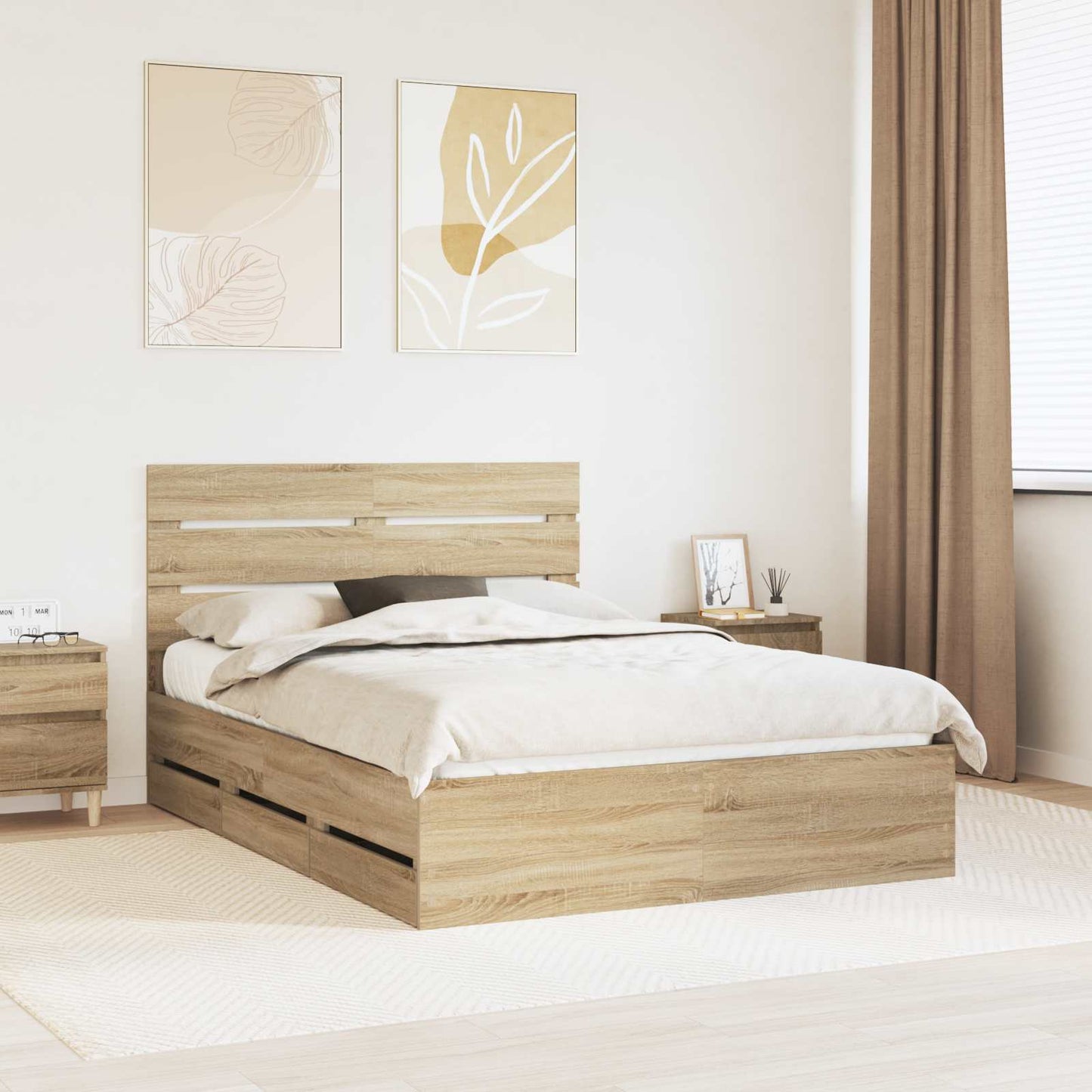 JUNG Vida Bettrahmen Sonoma-Eiche 140 x 200 cm Ingenieurs Holz