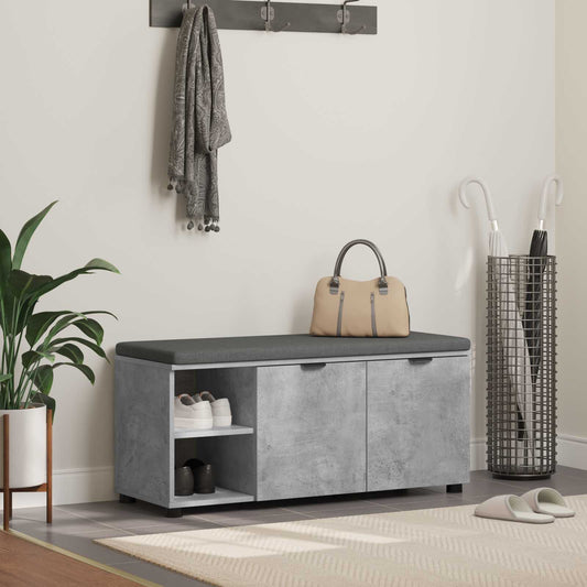 JUNG Vida Flurbank mit Kissen Uni Beton Grau 100 x 38 x 46 cm