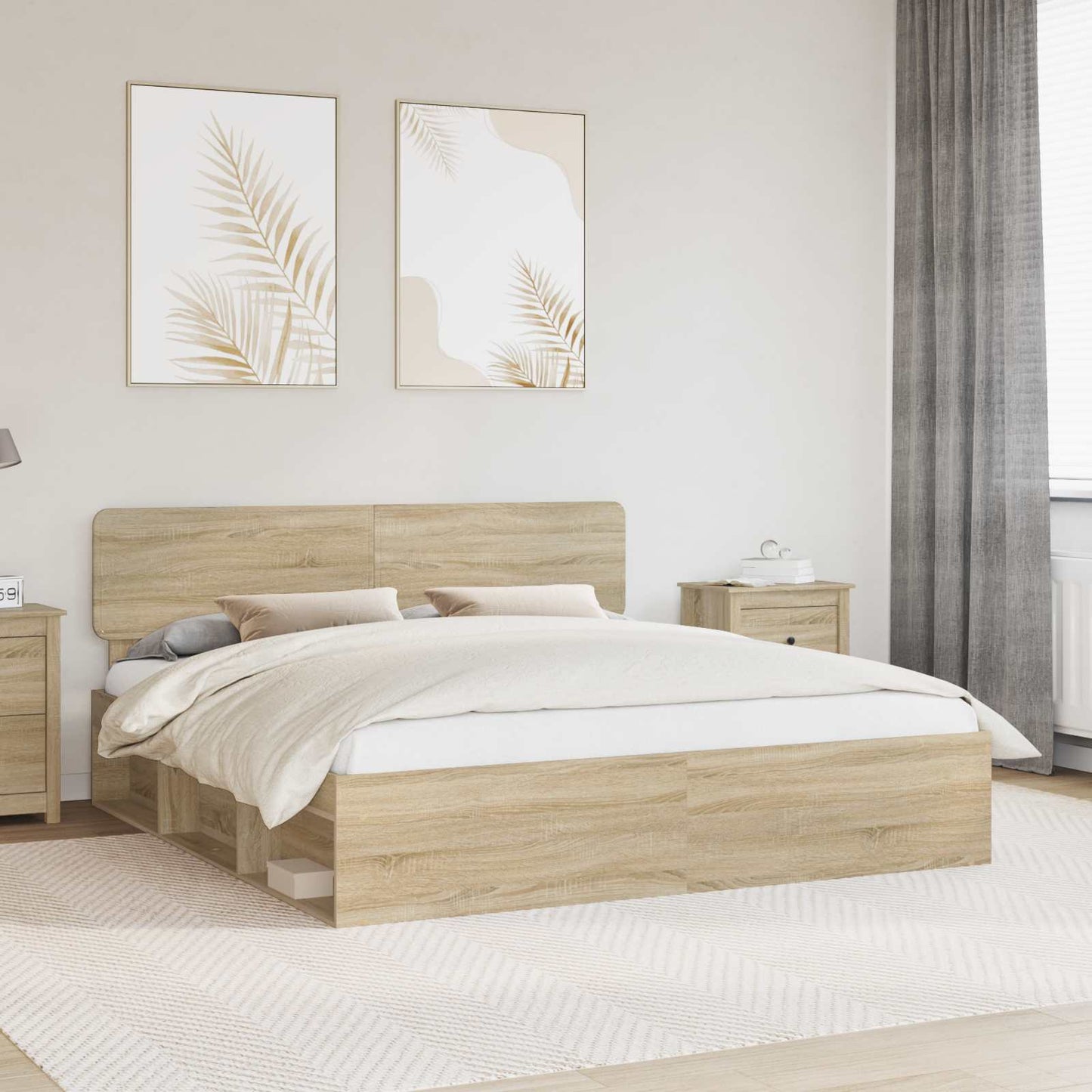 JUNG Vida Bettrahmen Sonoma 180 x 200 cm Massives Kiefernholz