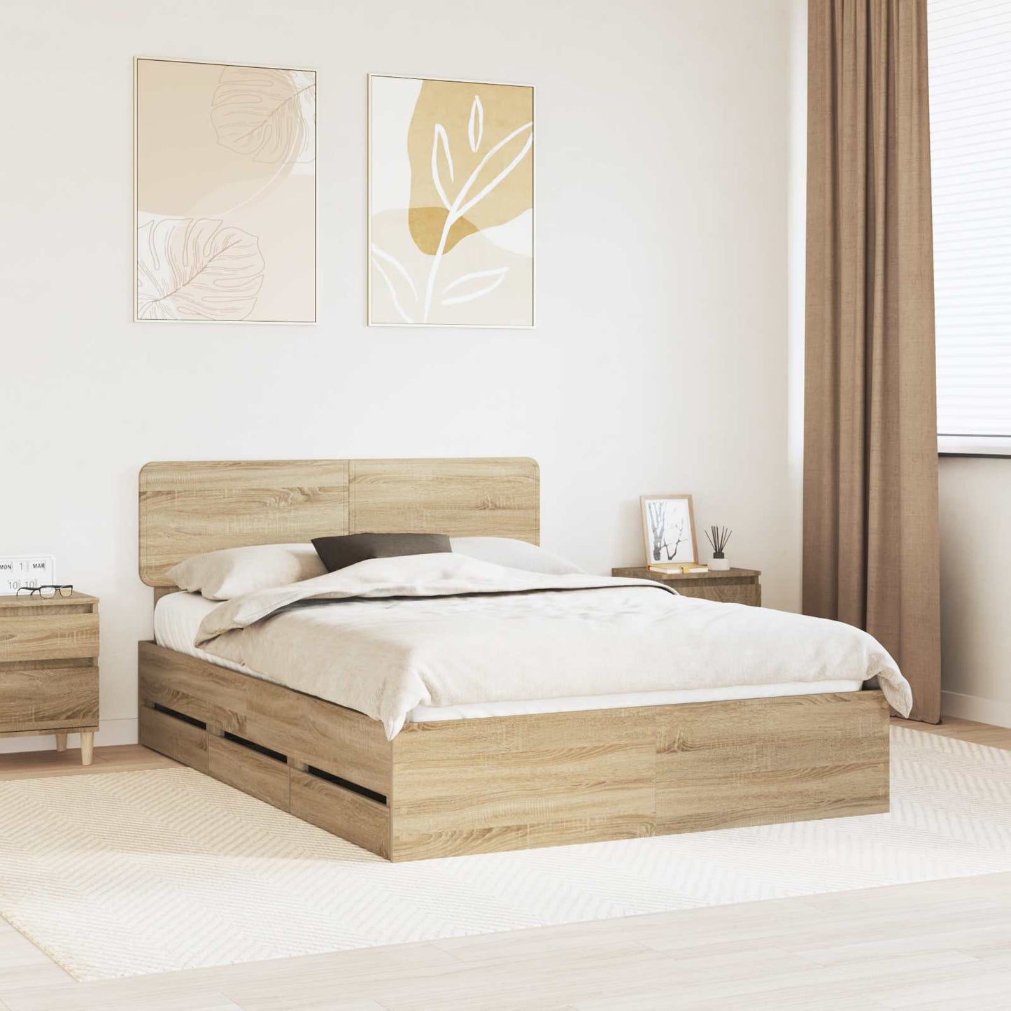 JUNG Vida Bettrahmen Sonoma-Eiche 140 x 200 cm Ingenieurs Holz