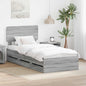 JUNG Vida Bettrahmen Graues Sonoma 90 x 200 cm Ingenieurs Holz