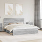 JUNG Vida Bettrahmen Graues Sonoma 200 x 200 cm Massives Kiefernholz