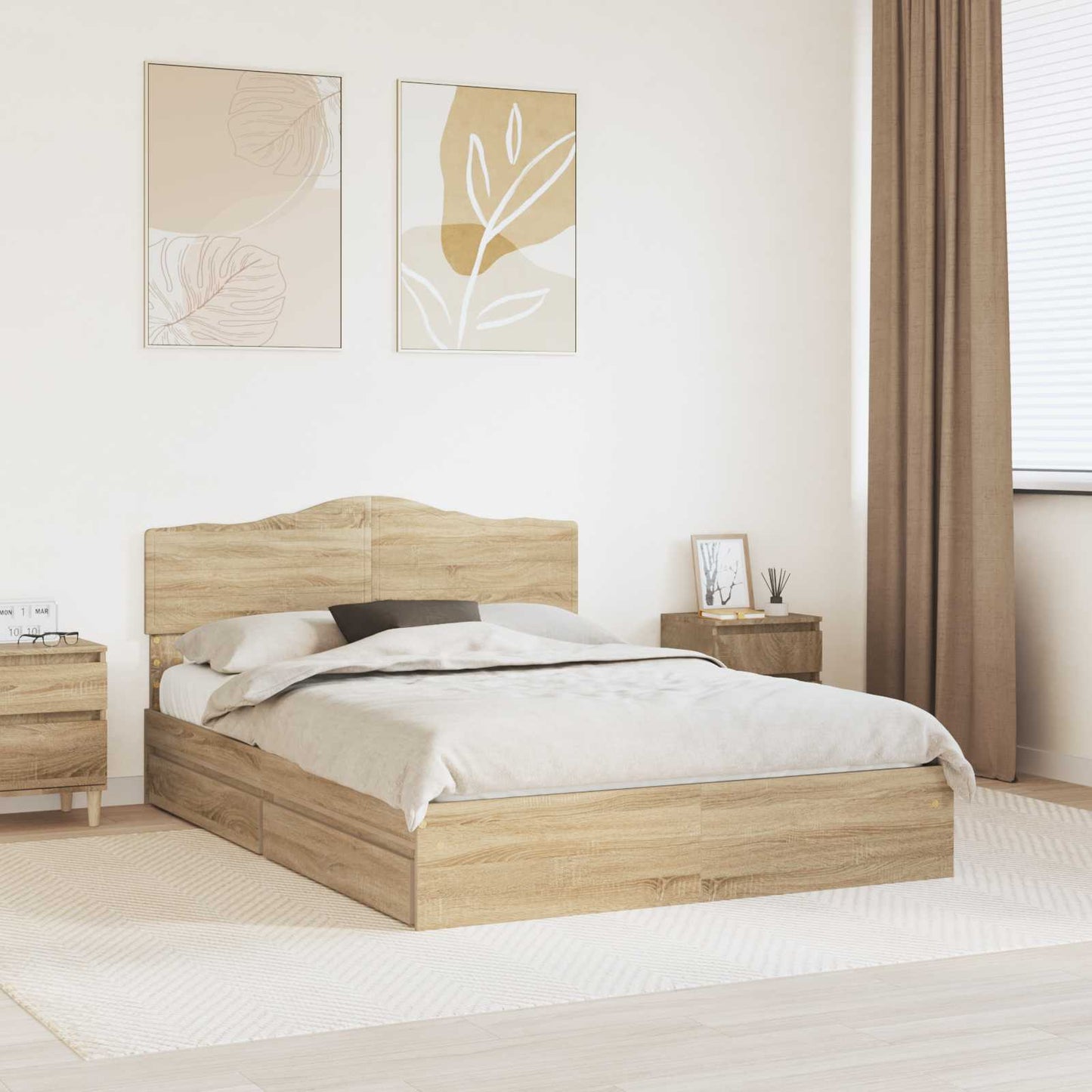 JUNG Vida Aufbewahrungsbett Sonoma-Eiche 140 x 200 cm Holzwerkstoff