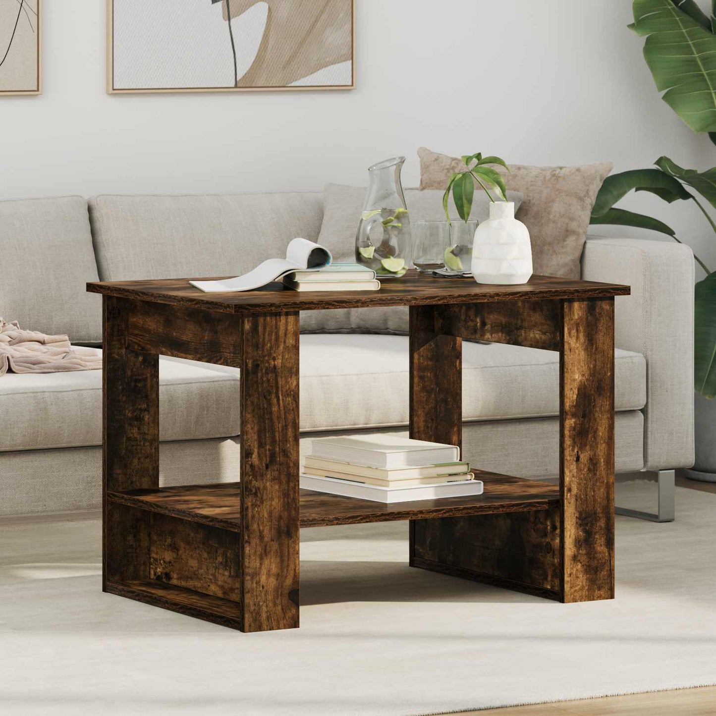 JUNG Vida Couchtisch Geräucherte Eiche 72 x 50 x 50 cm Holzwerkstoff