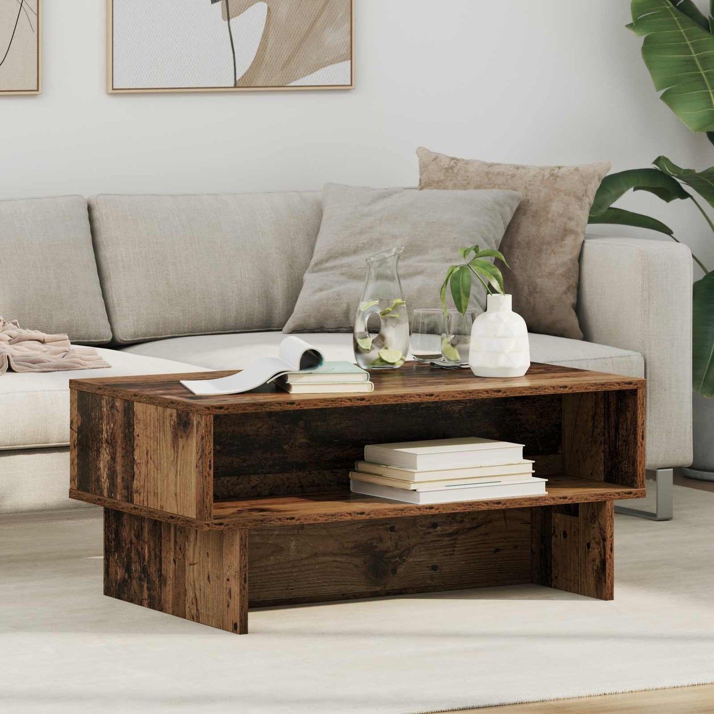 JUNG Vida Couchtisch Altholz 80 x 46 x 35 cm Holzwerkstoff