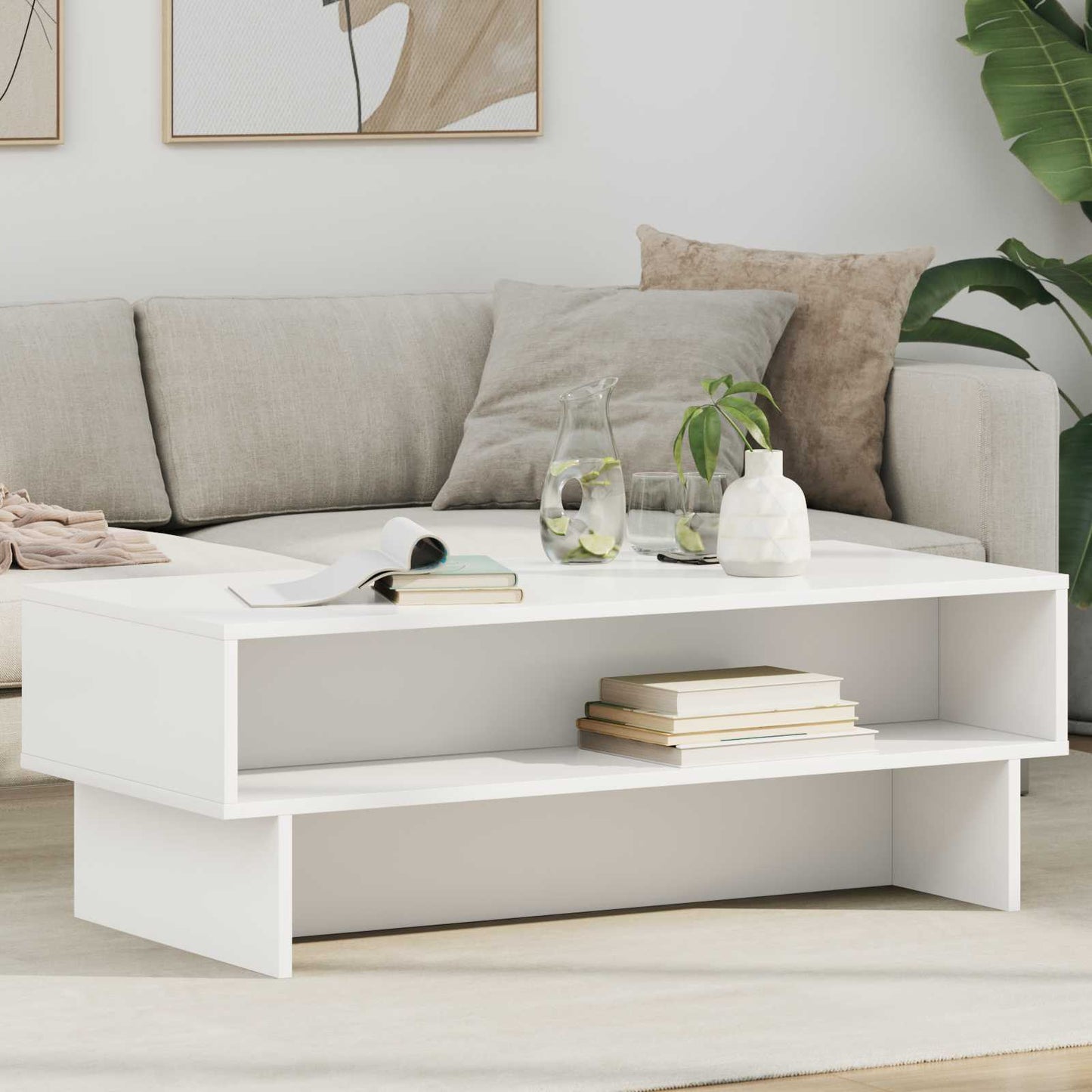 JUNG Vida Couchtisch Weiß 100 x 46 x 35 cm Holzwerkstoff