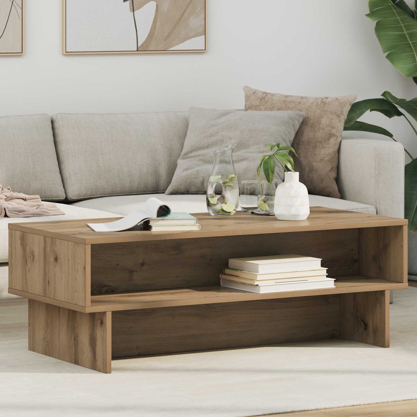 JUNG Vida Couchtisch Artisan-Eiche 100 x 46 x 35 cm Holzwerkstoff
