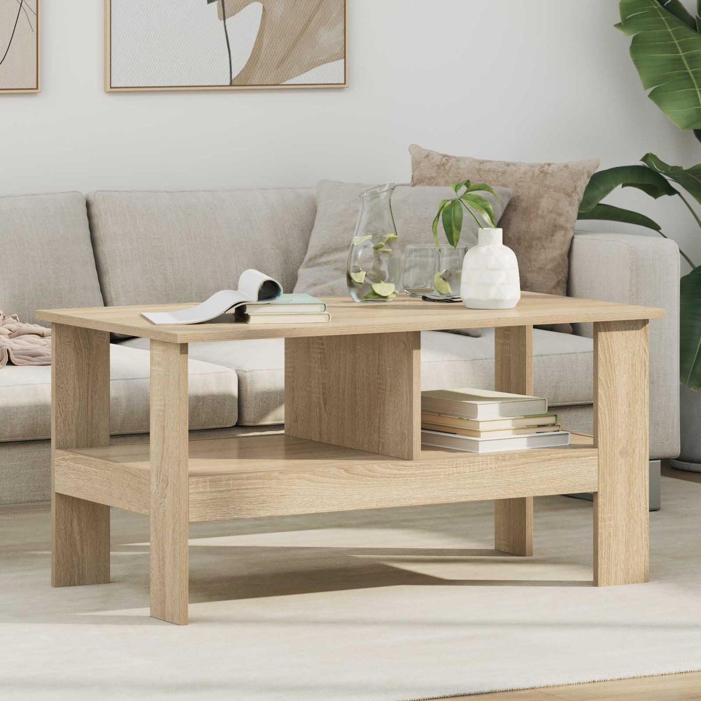 JUNG Vida Couchtisch Sonoma-Eiche 90 x 50 x 45 cm Holzwerkstoff