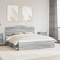 JUNG Vida Bettrahmen Graues Sonoma 200 x 200 cm Massives Kiefernholz