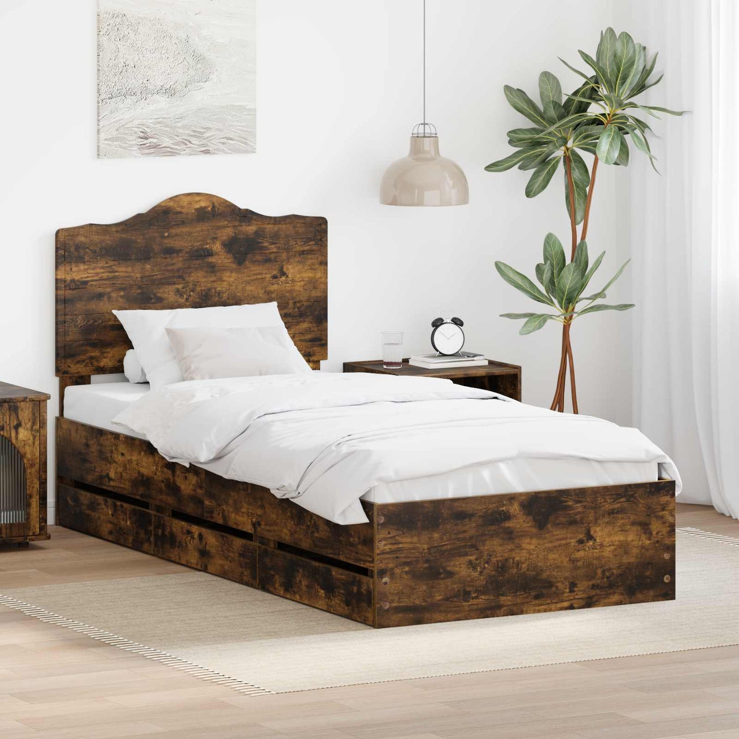 JUNG Vida Bettrahmen Geräucherte Eiche 98,5 x 200 cm Ingenieurs Holz
