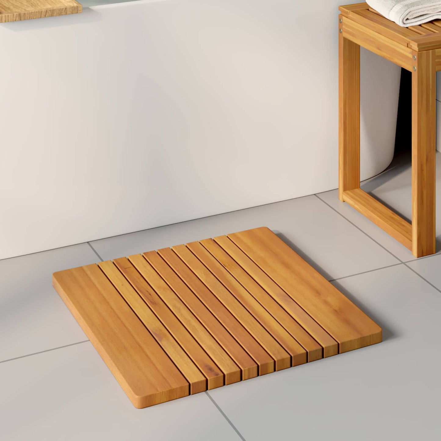 JUNG Vida Badematte Uni Braun 59 x 40 cm Holz