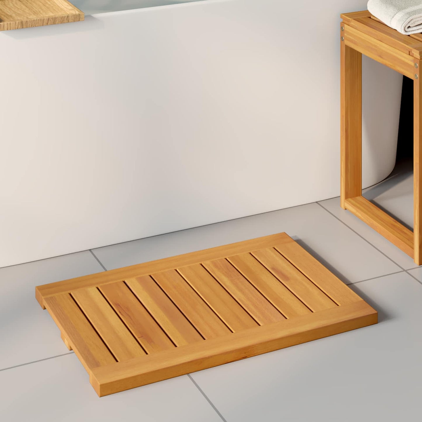 JUNG Vida Badematte Uni Braun 60 x 40 cm Holz