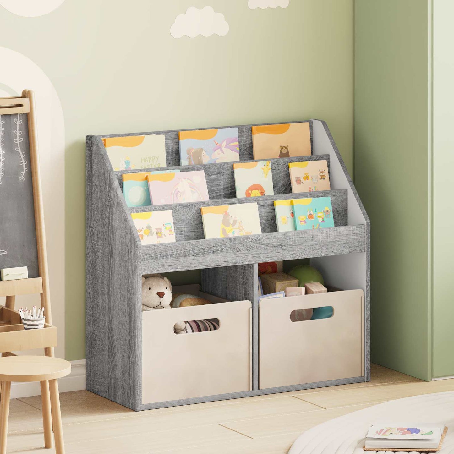 JUNG Vida Kinderregal Graues Sonoma 72,5 x 29,5 x 69 cm Holzwerkstoff