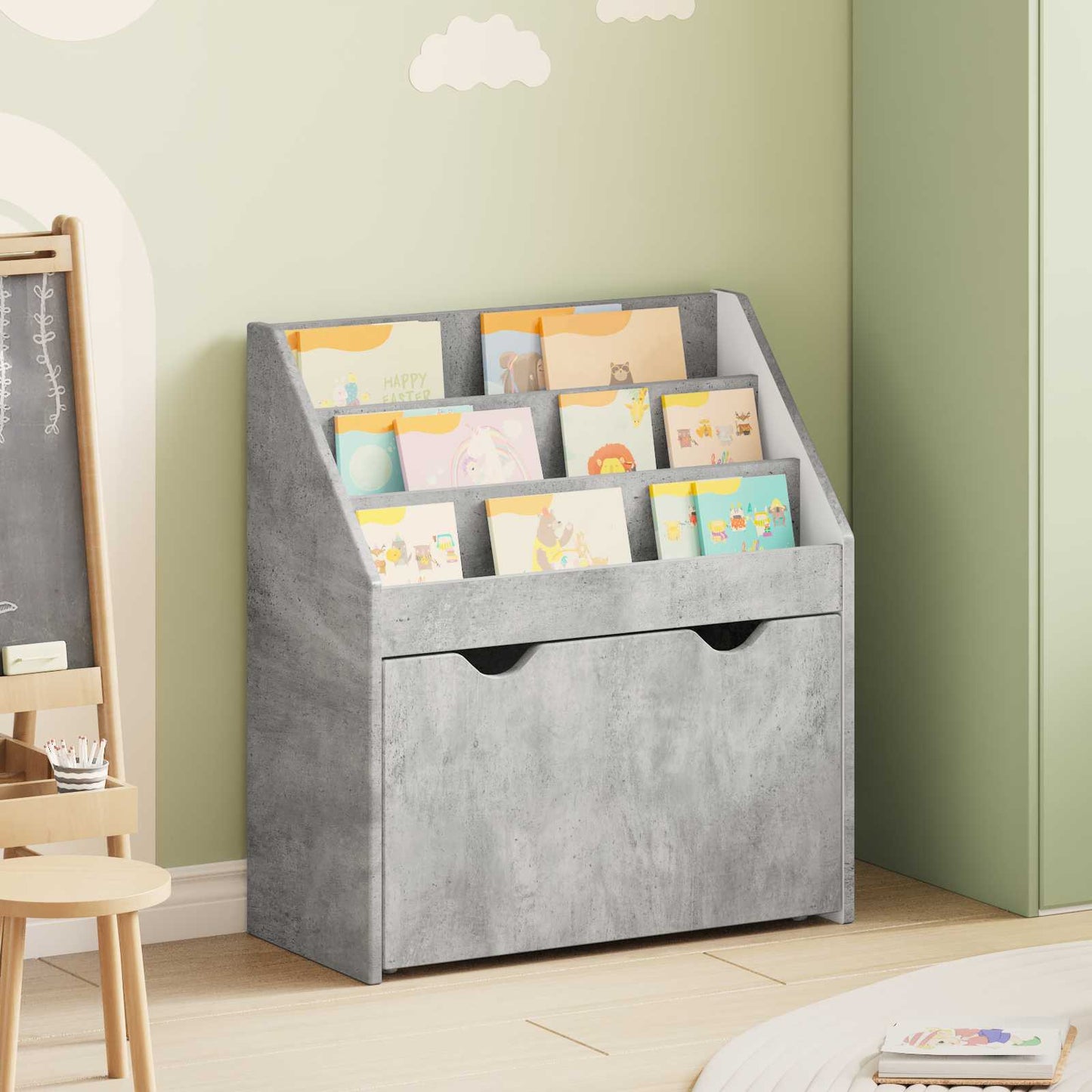 JUNG Vida Kinderregal Beton Grau 60 x 29,5 x 69 cm Holzwerkstoff