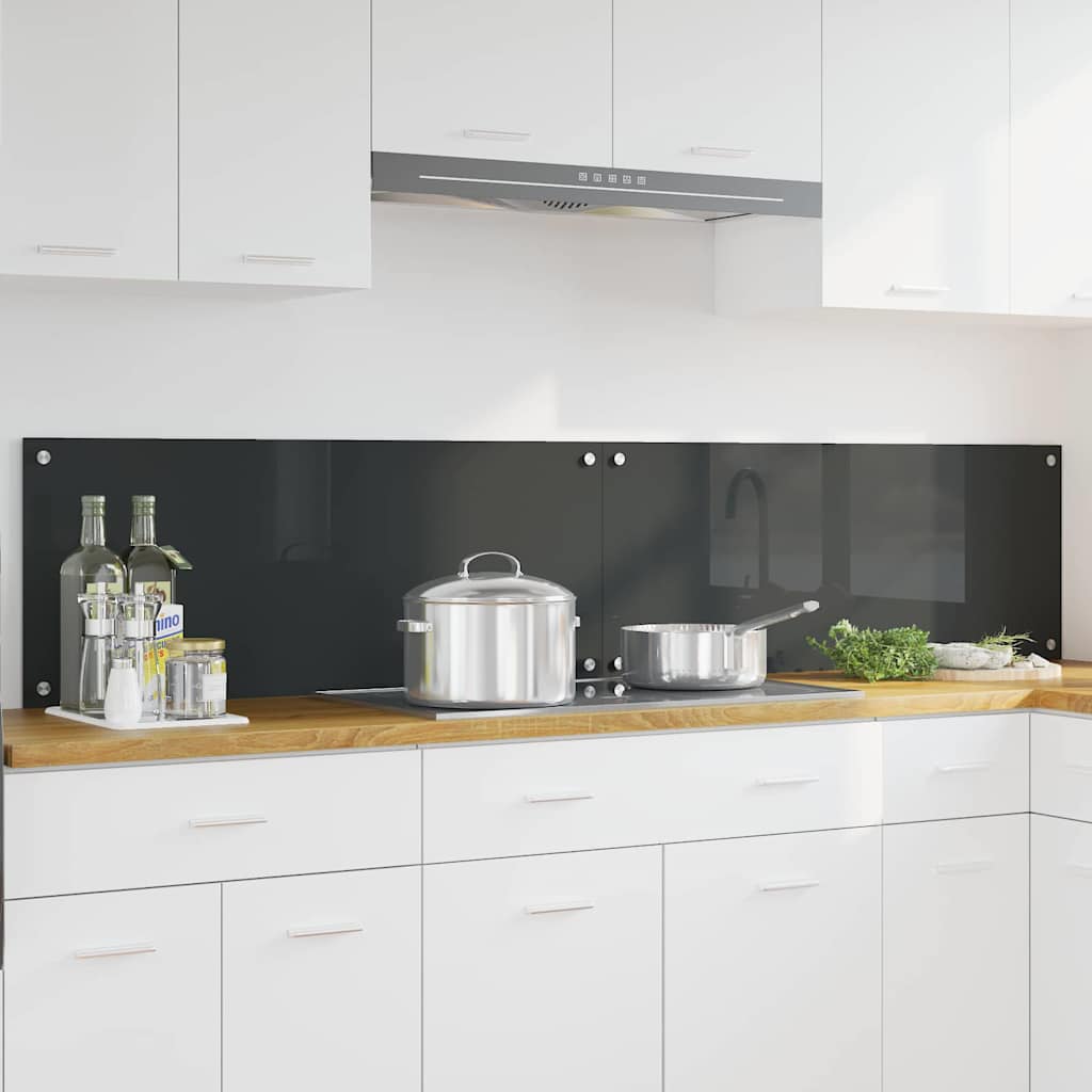 JUNG Vida Küchenrückwand 2 pcs Dunkelgrau 100 x 40 cm Gehärtetes Glas