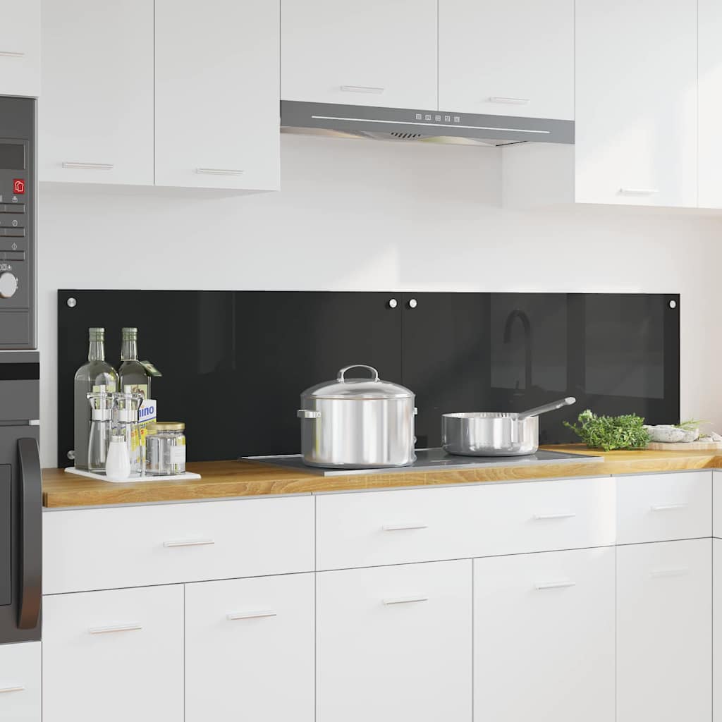 JUNG Vida Küchenrückwand 2 pcs Schwarz 90 x 40 cm Gehärtetes Glas