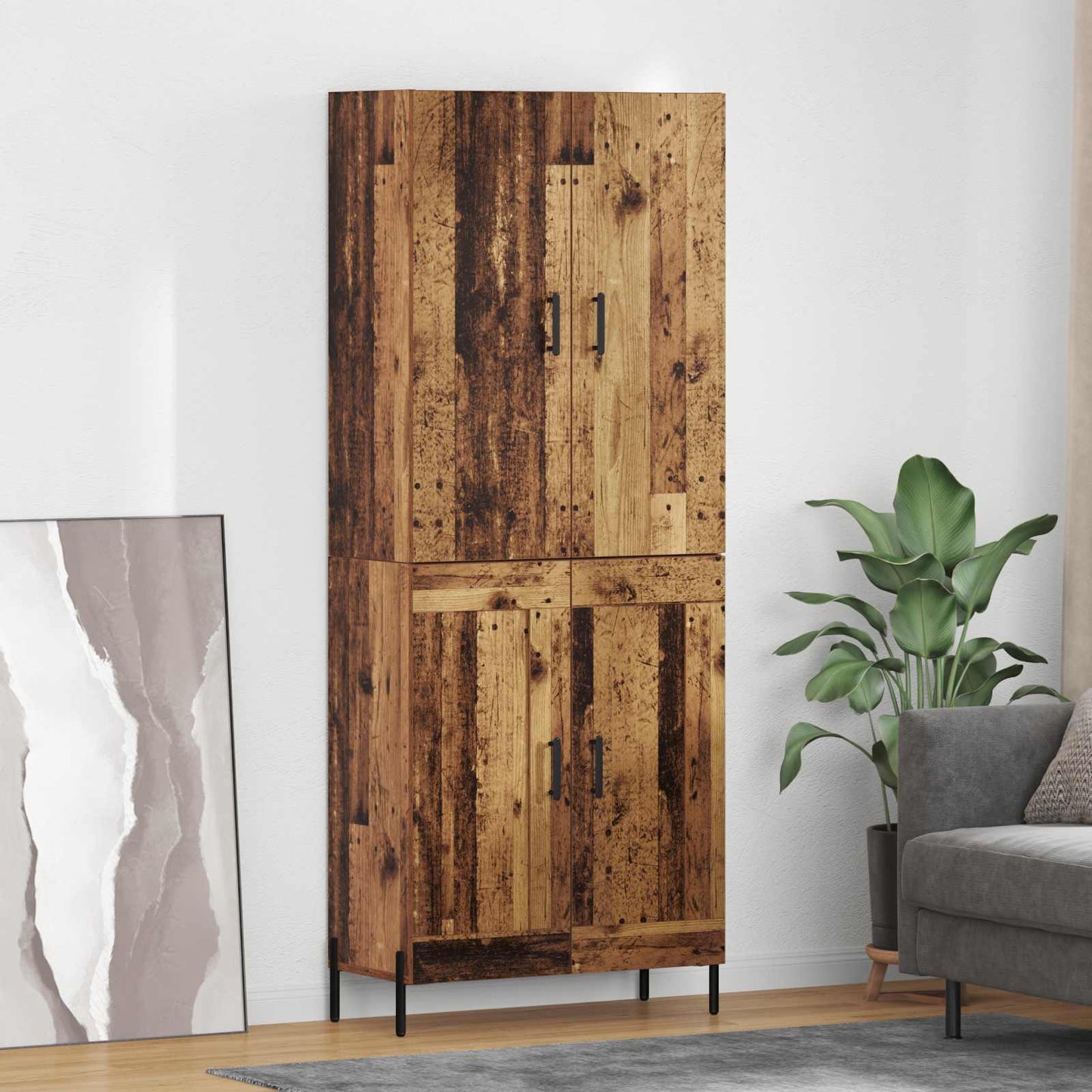 JUNG Vida Highboard Wandmontiert Altholz 69,5 x 34 x 180 cm Holzwerkstoff