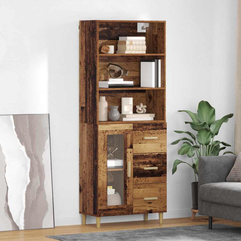 JUNG Vida Highboard Altholz 69,5 x 34 x 180 cm Holzwerkstoff
