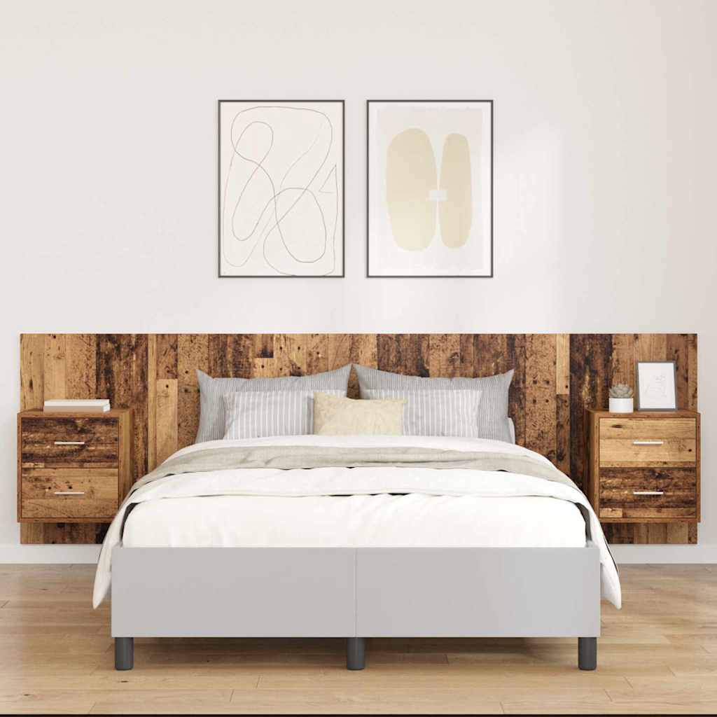 JUNG Vida Kopfteil mit Schrank mit Schubladen 3 pcs Altholz Holzwerkstoff