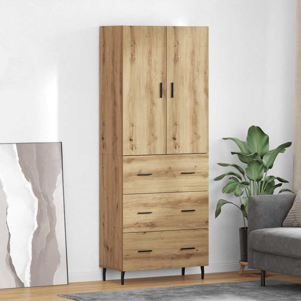 JUNG Vida Highboard 2 pcs Artisan-Eiche Engineered Wood und Glas